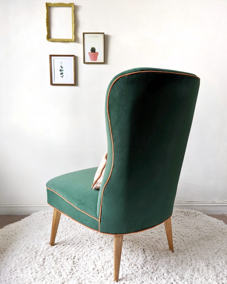 Sillon Coimbra mid century terciopelo verde (1)